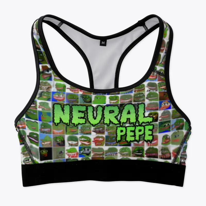 Cursed Neural Pepe Sports Bra